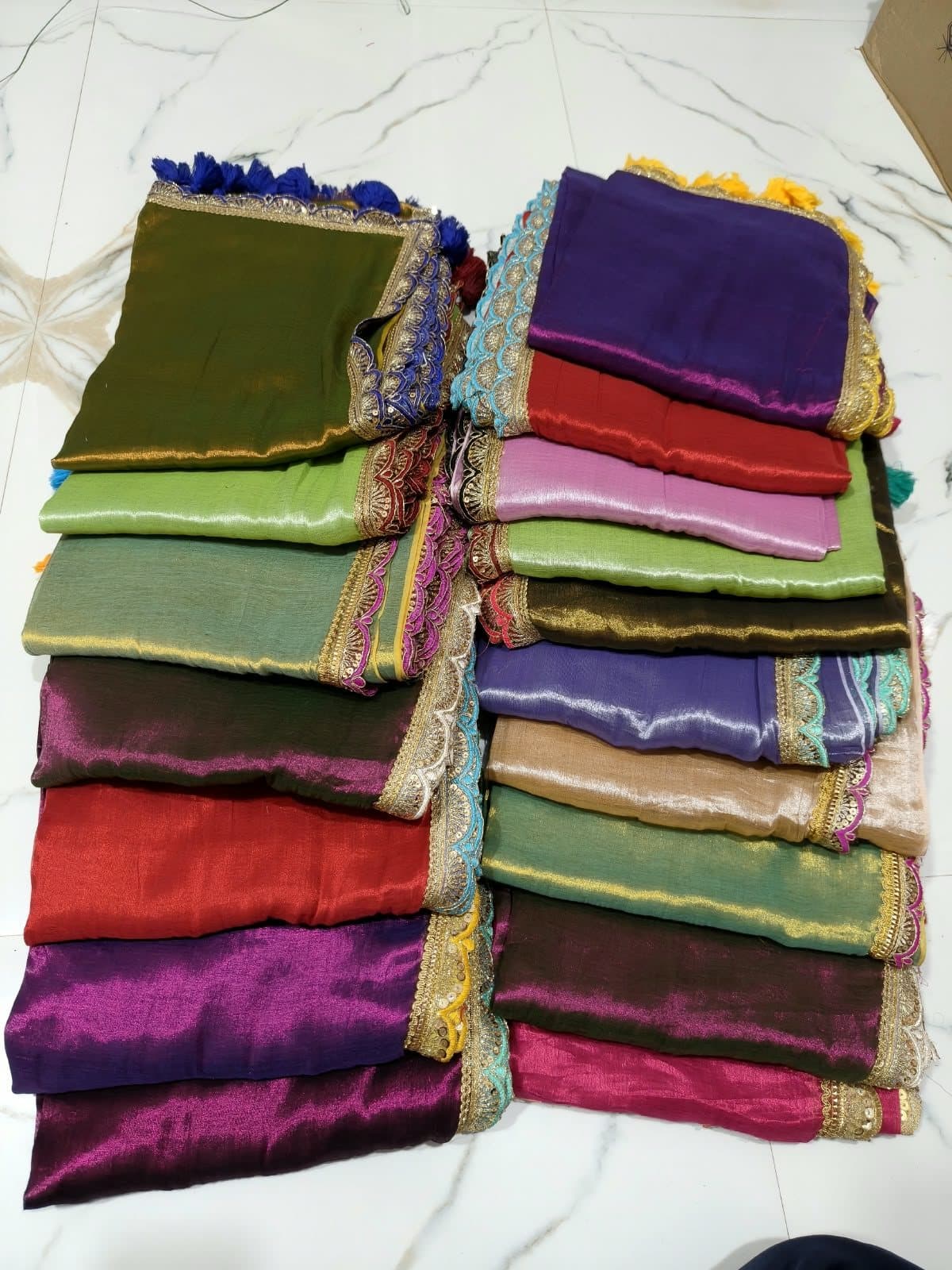 Pure Mul Tissue Saree with Lace Detailing